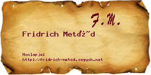 Fridrich Metód névjegykártya